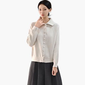 클레이스 안나 버튼 카라 니트 가디건