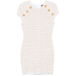 발망 트위드 미니 드레스, 화이트계열+골드계열, France 38(KR 66)