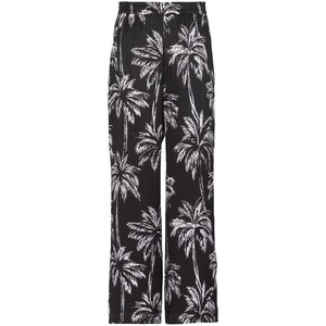 발망 야자수 프린트 새틴 팬츠, 블랙계열+베이지계열, Italy 50(KR 110)
