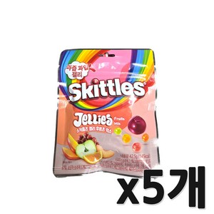 스키틀즈 젤리 후르츠 믹스, 42.5g, 5개