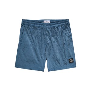 스톤 아일랜드 로고 패치 스윔 쇼츠