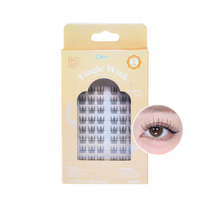 Char 핸드메이드 할로 피더 콜렉션 팅글 윈터 인조 속눈썹, 블랙, 1개