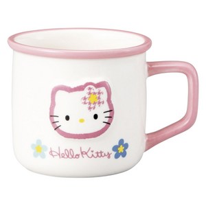 산리오 법랑 머그컵 꽃을 단 얼굴 타입