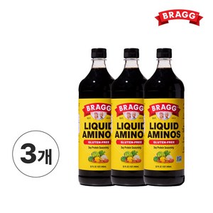 브래그 리퀴드 아미노스 간장 소이 소스 글루텐 프리, 946ml, 3개