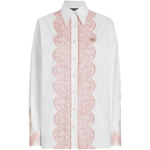 돌체앤가바나 DNA 레이스 트리밍 셔츠, 화이트계열, Italy 42(KR 55)