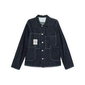 C.P.컴퍼니 로고 패치 데님 재킷, 블루계열, Standard S