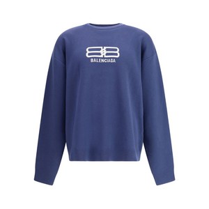 발렌시아가 로고 프린트 크루 넥 스웨터, 블루계열, Standard S(KR 100)
