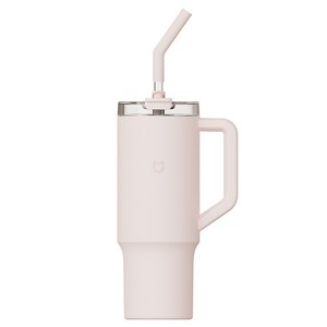 샤오미 미지아 대용량 스테인레스 스트로우 손잡이 텀블러 MJXGB01RM, 사쿠라 파우더, 1000ml, 1개