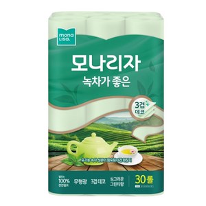 모나리자 녹차가 좋은 천연펄프 3겹 고급롤화장지
