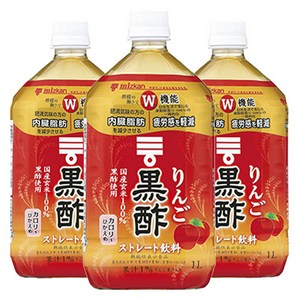 미즈칸 사과 흑초 스트레이트 음료, 1L, 3개