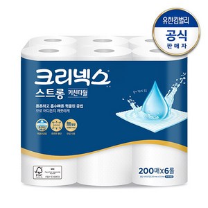 크리넥스 스트롱 키친타월, 200매, 6개