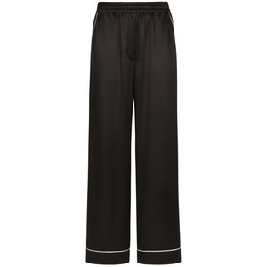 돌체앤가바나 밴딩 웨이스트 실크 팔라초 팬츠, 블랙계열, Italy 44(KR 66)