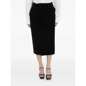 생로랑 velvet midi skirt, 블랙계열, France 40(KR 77)