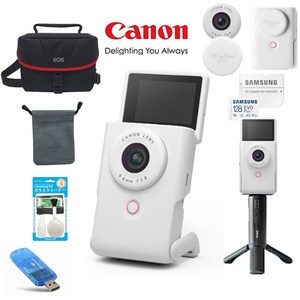 CANON PowerShot V10 화이트+ULanzi BG-4배터리그립+렌즈캡+256GB+정품파우치+정품가방+크리닝킷+리더기 고용량 브이로그 울란지패키지