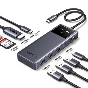 UGREEN 유그린 Uno 8포트 USB3.2 C타입 멀티허브 삼성덱스 맥북 호환 |10Gbps| HDMI2.0 4K60Hz| PD100W| sd카드 리더기|스마트 상태 이모티콘