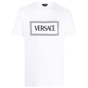베르사체 90's 로고 자수 티셔츠, 화이트계열, Standard S(KR 95)