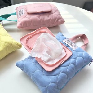 물티슈파우치 물티슈 커버 보관함 가방 통 원터치 휴대용, 베이비 블루+베이비 옐로우