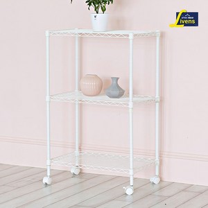 리벤스 3단 조립식 다용도 철제 선반, 화이트, 59 x 34 x 90cm