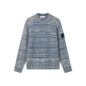 스톤 아일랜드 패턴 스웨터, 블루계열+베이지계열, Standard XXL(KR 110)