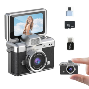 SMABAT 휴대용 y2k 빈티지 디지털 카메라 레트로 감성 카메라 초소형 초경량 카메라 키링용 SD카드 포함