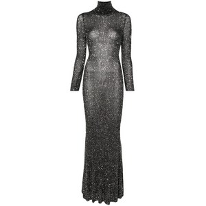 발렌시아가 스파클 하이 넥 맥시 드레스