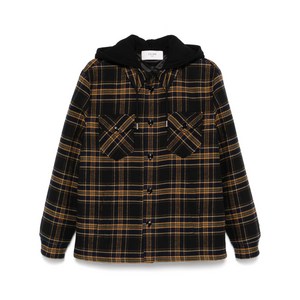 셀린느 체크 후드 셔츠 재킷