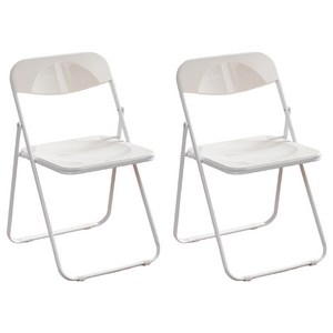 MANTU 다용도 실내외 겸용 접이식 의자, 화이트, 2개