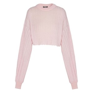 발망 골지 긴소매 스웨터, 핑크계열, Standard L(KR 66)