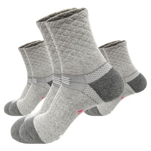[홈쇼핑 매진] 브이존 기능성 등산양말 러닝 스포츠 골프 파크골프 아웃도어 이중쿠션, 그레이, 남성용(중목 3켤레..., 1세트