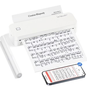 레터치 휴대용프린터 블루투스 무선 라벨 프린터 A4 모바일 포토프린터+롤 감열지 1롤 내장 수험생선물 열전사 감열식