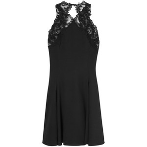 베르사체 바로코 레이스 트리밍 홀터넥 미니 드레스