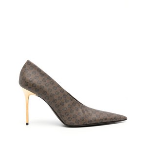 발망 미니 모노그램 프린트 펌프스 100mm, Europe 39.5(KR 265), 브라운계열
