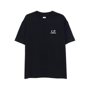 C.P.컴퍼니 로고 프린트 코튼 티셔츠, 블루계열, Standard L(KR 105)