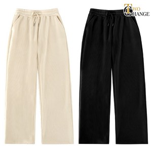 투체인지 겨울 기모 양털 코듀로이 남녀공용 와이드 팬츠