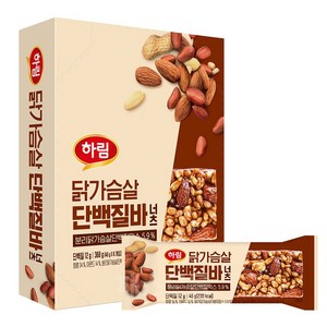 하림 닭가슴살 너츠 단백질바, 46g, 8개