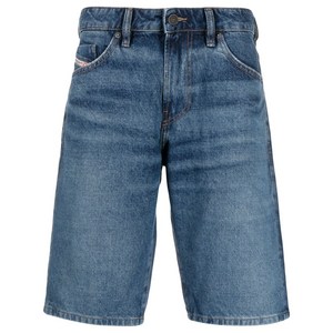 디젤 로고 패치 슬림 핏 데님 쇼츠