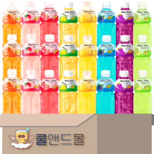 [쿨앤드몰] 모구모구 8종 복숭아+리치+딸기+망고+파인애플+블랙커런트+포도+멜론, 320ml, 24개