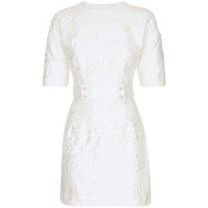 돌체앤가바나 자카드 반소매 미니 드레스, 화이트계열, Italy 44(KR 66)