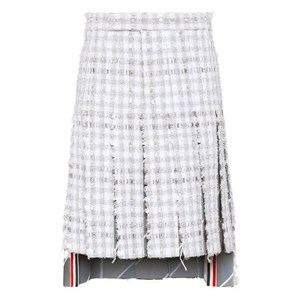 톰 브라운 깅엄 체크 트위드 스커트, 그레이계열+화이트계열, Numeric 3(KR 105)