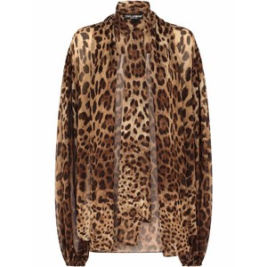 돌체앤가바나 레오파드 프린트 시폰 드레스, 브라운계열+블랙계열, Italy 38(KR 33)