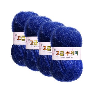 울클럽 뜨개실 고급수세미실 80g 4볼, 4개, 112 블루