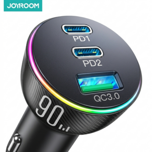 [티파스] 조이룸 초고속 차량용 3포트 시거잭 충전기 C타입 90W PD3.0/QC3.0