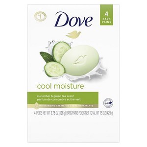 도브 쿨 모이스처 뷰티 바 오이 & 그린 티 향, 106g, 4개입