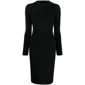 톰포드 톰 포드 컷아웃 골지 미디 드레스, 블랙계열, Standard XS