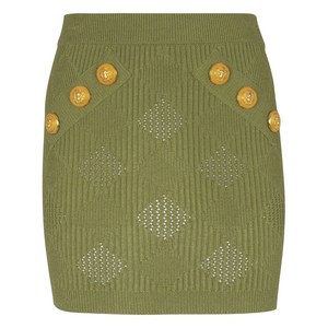 발망 체크 패턴 미니 스커트, 그린계열, France 36(KR 55)