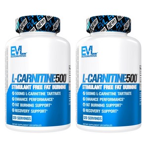 EVLUTIONNUTRITION L-카르니틴 500mg 캡슐, 120정, 2개