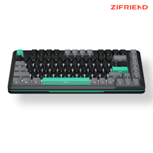 ZIFRIEND S82 LED 저소음 유선 기계식 커스텀 키보드 오테뮤 리니어 은축 측면각인 인체공학 무한 동시입력 75% 배열 pbt 투과 키캡 핫스왑 흰빛 82키