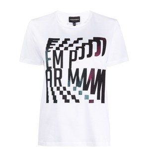 엠포리오아르마니 아트 로고 프린트 티셔츠
