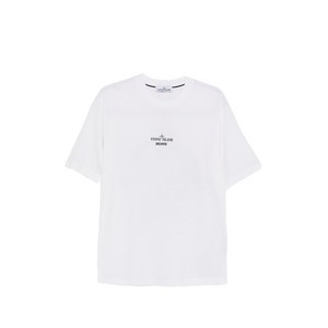 스톤 아일랜드 로고 프린트 티셔츠, 화이트계열, Standard L(KR 100)