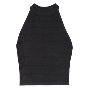 발망 홀터넥 크로커다일 이펙트 탑, 블랙계열, France 40(KR 66)